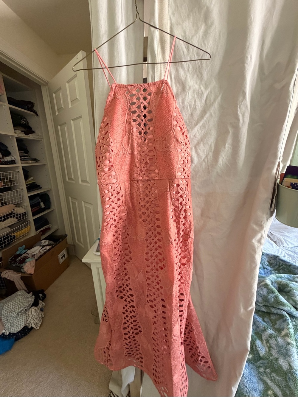 Endless Rose Coral Lace Maxi Dress